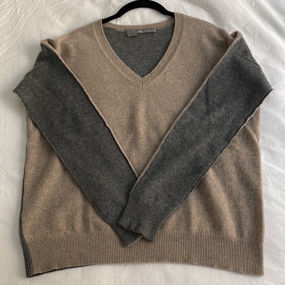 360 Cashmere Sweaters - 360 Cashmere Color Block V Neck Sweater - S